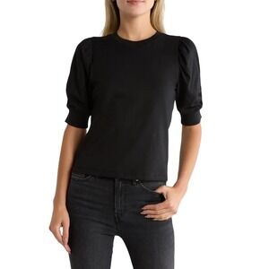 FRAME The Frankie Puff Sleeve Shirt, Women's Size XS Black